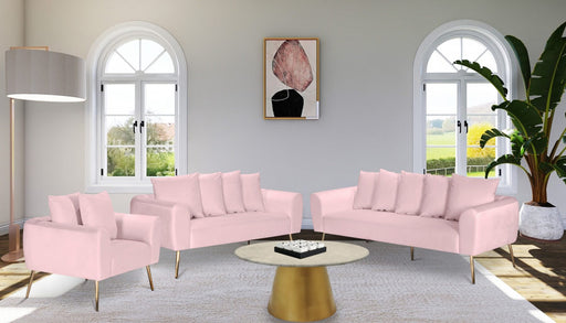 Meridian Furniture - Quinn Velvet Loveseat in Pink - 639Pink-L - GreatFurnitureDeal