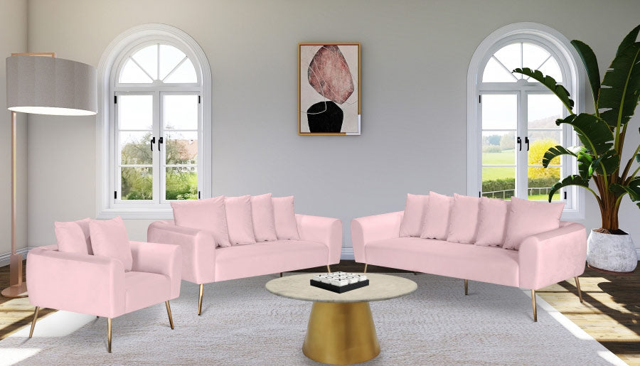 Meridian Furniture - Quinn Velvet Chair in Pink - 639Pink-C - GreatFurnitureDeal