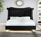 GFD Home - Tulip Queen Upholstery Bed made with Wood in Black - GreatFurnitureDeal