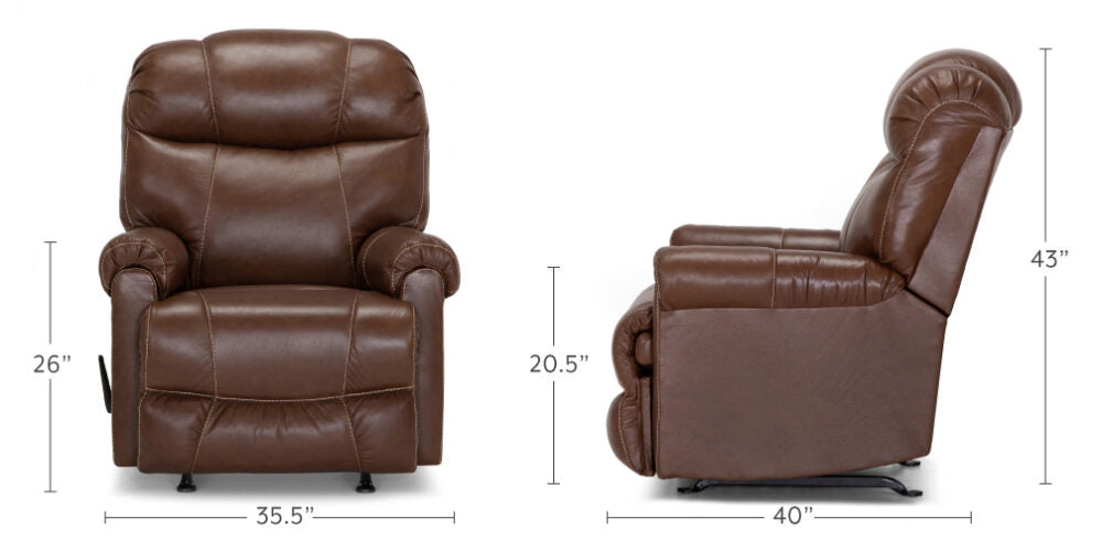 Franklin Furniture - Caliber Leather Recliner in Antigua Whiskey - 8566-LM 92-16