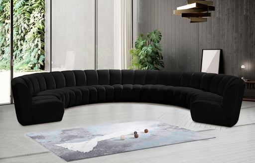 Meridian Furniture - Infinity Modular 9 Piece Sectional in Black - 638Black-9PC - GreatFurnitureDeal