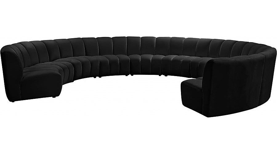 Meridian Furniture - Infinity 10 Piece Modular Sectional in Black - 638Black-10PC - GreatFurnitureDeal