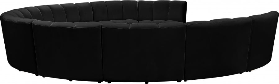 Meridian Furniture - Infinity 10 Piece Modular Sectional in Black - 638Black-10PC - GreatFurnitureDeal