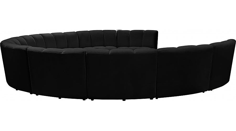 Meridian Furniture - Infinity 10 Piece Modular Sectional in Black - 638Black-10PC - GreatFurnitureDeal