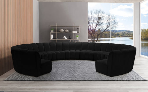 Meridian Furniture - Infinity 11 Piece Modular Sectional in Black - 638Black-11PC - GreatFurnitureDeal