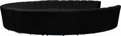 Meridian Furniture - Infinity 11 Piece Modular Sectional in Black - 638Black-11PC - GreatFurnitureDeal