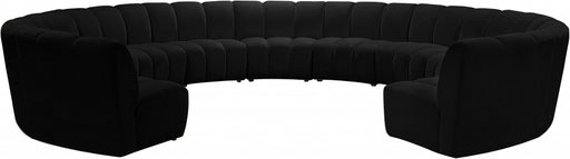 Meridian Furniture - Infinity 11 Piece Modular Sectional in Black - 638Black-11PC - GreatFurnitureDeal