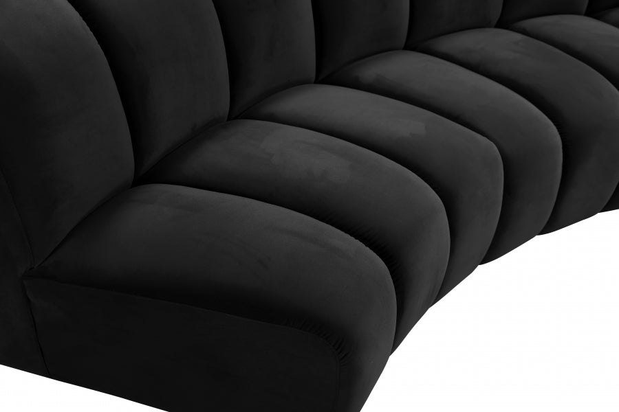 Meridian Furniture - Infinity 11 Piece Modular Sectional in Black - 638Black-11PC - GreatFurnitureDeal