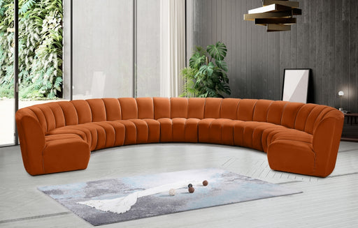 Meridian Furniture - Infinity Modular 9 Piece Sectional in Cognac - 638Cognac-9PC - GreatFurnitureDeal