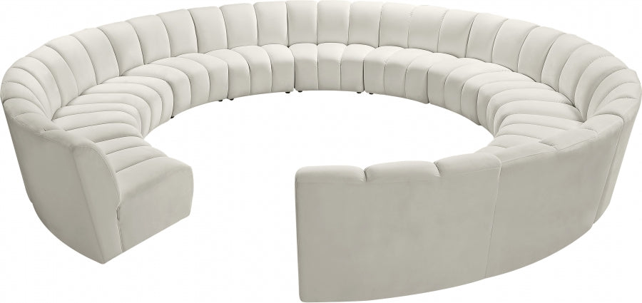 Meridian Furniture - Infinity 12 Piece Modular Sectional in Cream - 638Cream-12PC - GreatFurnitureDeal
