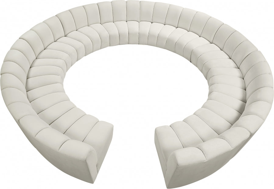 Meridian Furniture - Infinity 12 Piece Modular Sectional in Cream - 638Cream-12PC - GreatFurnitureDeal