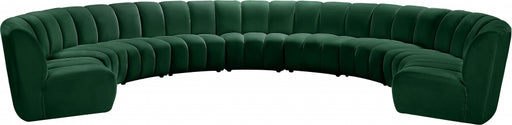 Meridian Furniture - Infinity Modular 9 Piece Sectional in Green - 638Green-9PC - GreatFurnitureDeal