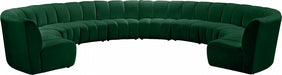 Meridian Furniture - Infinity 10 Piece Modular Sectional in Green - 638Green-10PC - GreatFurnitureDeal