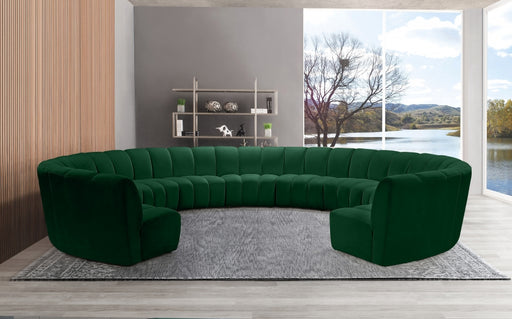 Meridian Furniture - Infinity 11 Piece Modular Sectional in Green - 638Green-11PC - GreatFurnitureDeal