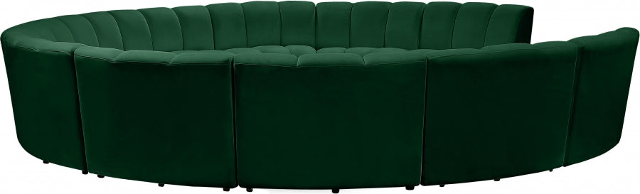 Meridian Furniture - Infinity 11 Piece Modular Sectional in Green - 638Green-11PC - GreatFurnitureDeal