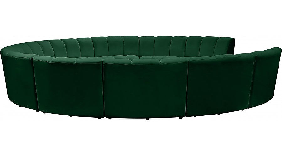 Meridian Furniture - Infinity 11 Piece Modular Sectional in Green - 638Green-11PC - GreatFurnitureDeal
