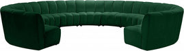 Meridian Furniture - Infinity 11 Piece Modular Sectional in Green - 638Green-11PC - GreatFurnitureDeal