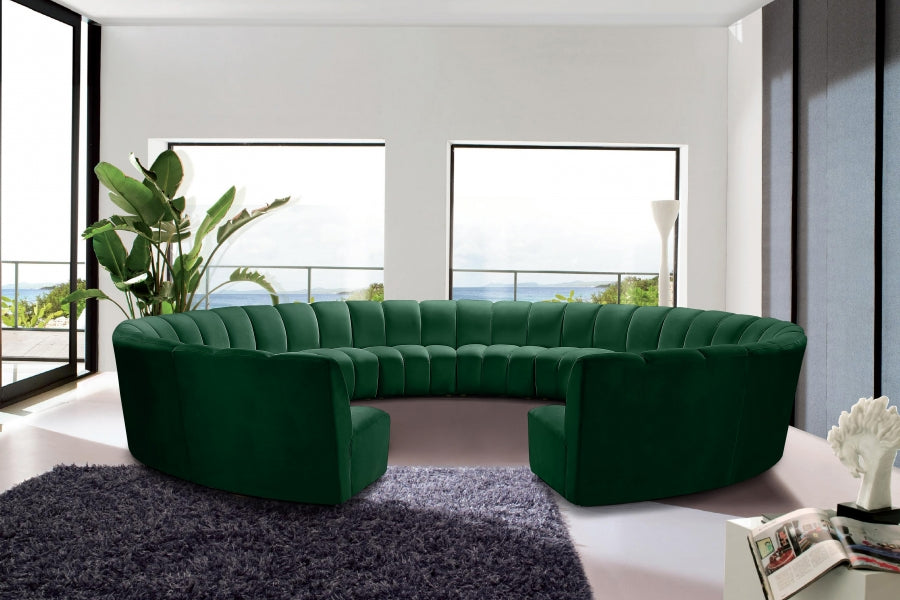 Meridian Furniture - Infinity 12 Piece Modular Sectional in Green - 638Green-12PC - GreatFurnitureDeal