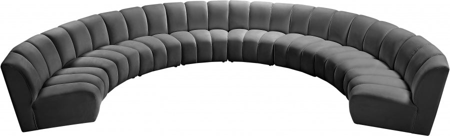 Meridian Furniture - Infinity Modular 8 Piece Sectional in Grey - 638Grey-8PC - GreatFurnitureDeal