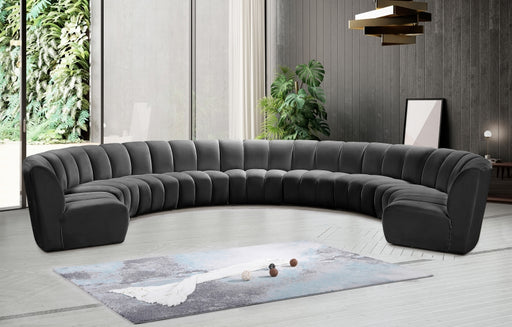 Meridian Furniture - Infinity Modular 9 Piece Sectional in Grey - 638Grey-9PC - GreatFurnitureDeal
