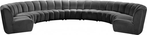 Meridian Furniture - Infinity Modular 9 Piece Sectional in Grey - 638Grey-9PC - GreatFurnitureDeal