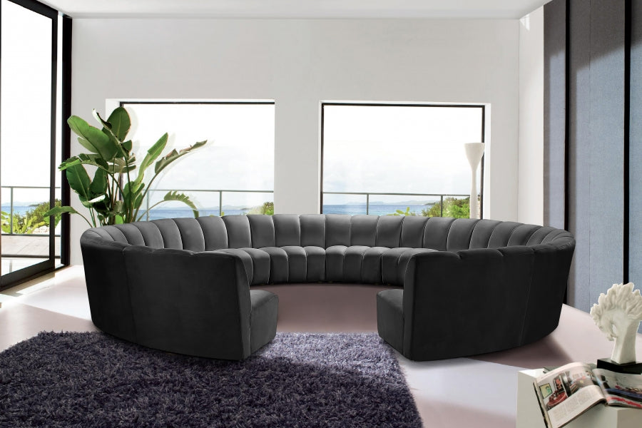 Meridian Furniture - Infinity 12 Piece Modular Sectional in Grey - 638Grey-12PC - GreatFurnitureDeal