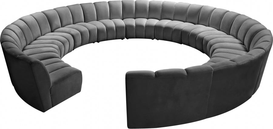 Meridian Furniture - Infinity 12 Piece Modular Sectional in Grey - 638Grey-12PC