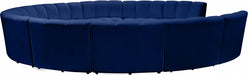 Meridian Furniture - Infinity 11 Piece Modular Sectional in Navy - 638Navy-11PC - GreatFurnitureDeal