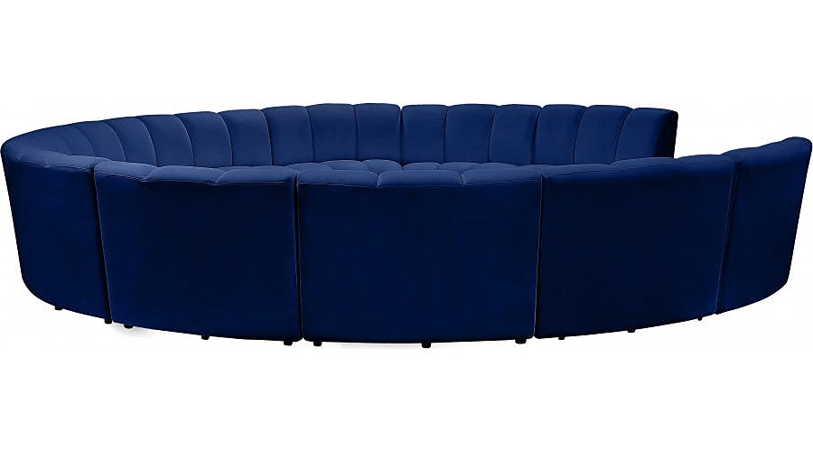 Meridian Furniture - Infinity 11 Piece Modular Sectional in Navy - 638Navy-11PC - GreatFurnitureDeal