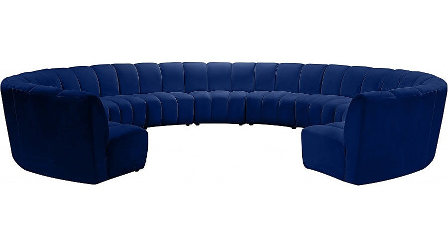 Meridian Furniture - Infinity 11 Piece Modular Sectional in Navy - 638Navy-11PC - GreatFurnitureDeal
