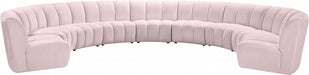Meridian Furniture - Infinity Modular 9 Piece Sectional in Pink - 638Pink-9PC - GreatFurnitureDeal