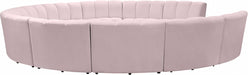 Meridian Furniture - Infinity 11 Piece Modular Sectional in Pink - 638Pink-11PC - GreatFurnitureDeal