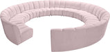 Meridian Furniture - Infinity 12 Piece Modular Sectional in Pink - 638Pink-12PC - GreatFurnitureDeal