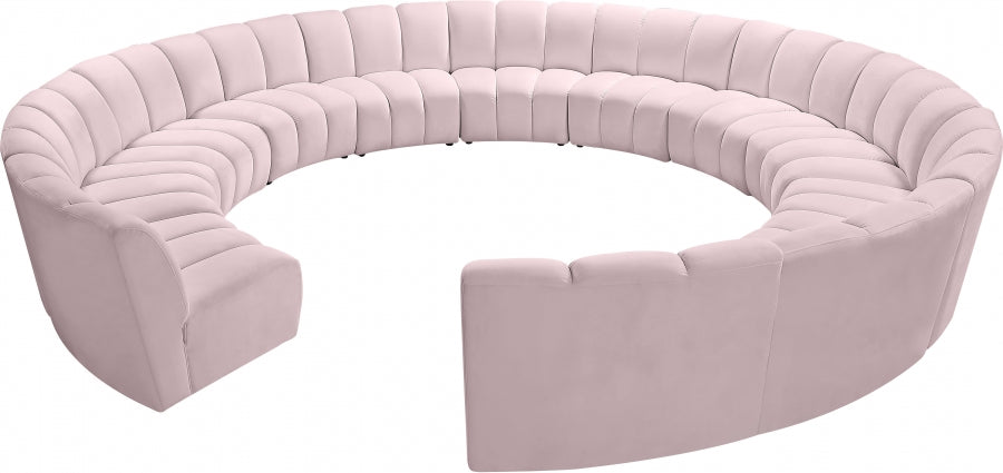 Meridian Furniture - Infinity 12 Piece Modular Sectional in Pink - 638Pink-12PC - GreatFurnitureDeal