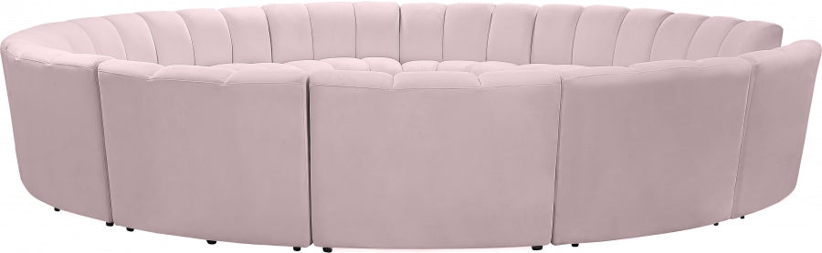 Meridian Furniture - Infinity 12 Piece Modular Sectional in Pink - 638Pink-12PC - GreatFurnitureDeal