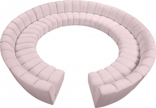 Meridian Furniture - Infinity 12 Piece Modular Sectional in Pink - 638Pink-12PC - GreatFurnitureDeal
