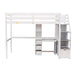 GFD Home - Twin Size Loft Bed with a Stand-alone Bed, Storage Staircase, Desk, Shelves and Drawers, White - GreatFurnitureDeal