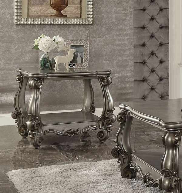 Acme Furniture - Versailles Antique Platinum End Table - 86822 - GreatFurnitureDeal