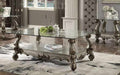 Acme Furniture - Versailles Antique Platinum & Clear Glass Coffee Table - 86840