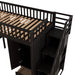 GFD Home - Twin size Loft Bed with Bookshelf,Drawers,Desk,and Wardrobe-Espresso - GreatFurnitureDeal