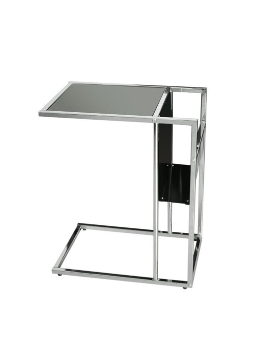 Myco Furniture - Side Table with Magazine Rack in Chrome & Black - 8705 - GreatFurnitureDeal