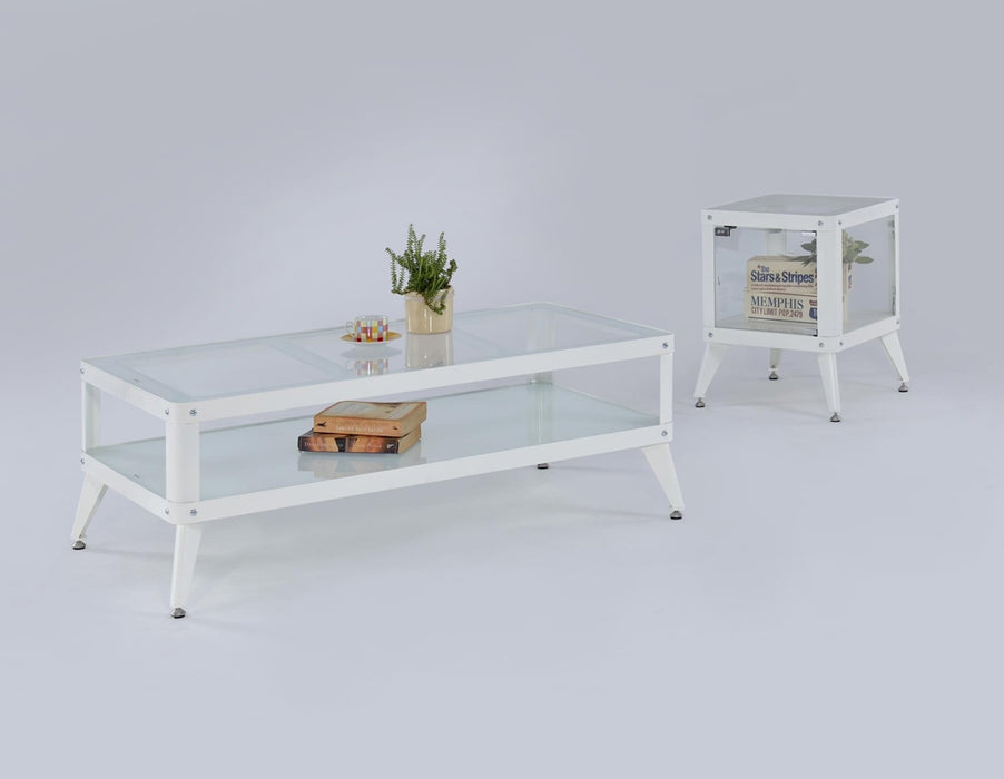 Myco Furniture - Maria 3 Piece Occasional Table Set in White - 8720-CT-ET