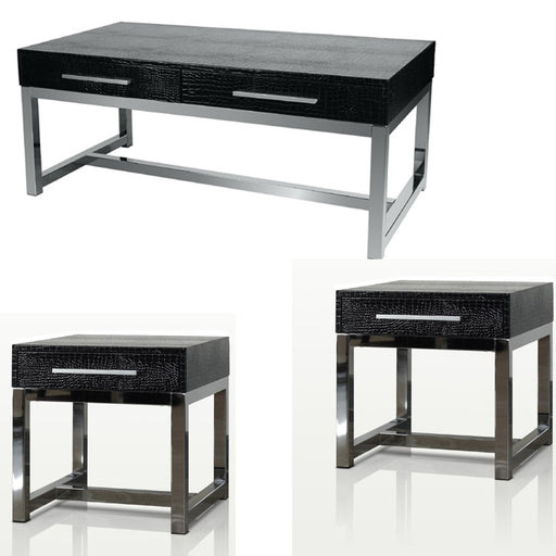 Myco Furniture - Daytona 3 Piece Occasional Table Set in Black - 8723-CT-ET