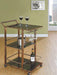 Myco Furniture - Wine Server Bar Cart in Gold, Black - 8738 - GreatFurnitureDeal