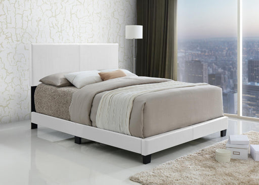 Myco Furniture - Jessica White Queen Bed  in Faux Leather - 8740Q-WH - GreatFurnitureDeal