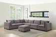 GFD Home - Madison Light Gray Fabric 7 Piece Modular Sectional Sofa with Ottoman - GreatFurnitureDeal