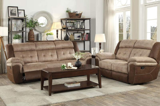 Homelegance - Chai 2 Piece Double Reclining Sofa Set in Two-Tone Brown - 9980-3-2 - GreatFurnitureDeal