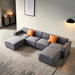 GFD Home - Modular U Shape Sectional Fabric Sofa (Grey) - GreatFurnitureDeal