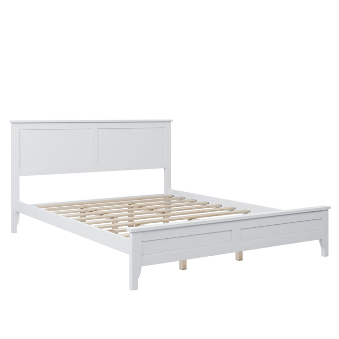 GFD Home - White Solid Wood 5 Pieces Queen Bedroom Sets(bed+nightstand*2+chest+dresser）NEW - GreatFurnitureDeal