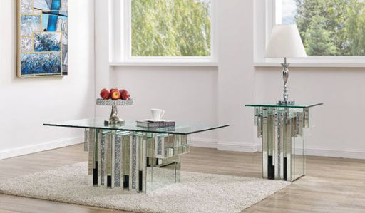Acme Furniture - Noralie 3 Piece Occasional Tables Set in Mirrored & Faux Diamonds - 88000-3SET - GreatFurnitureDeal